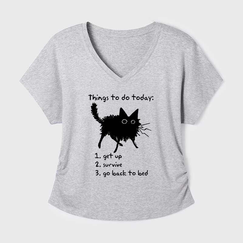 Tokyo-Tiger Lazy Cat Survive Day Funny Meme Modal Dolman Sleeve T-Shirt