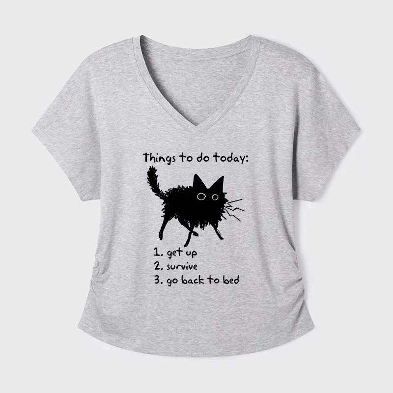 Tokyo-Tiger Lazy Cat Survive Day Funny Meme Modal Dolman Sleeve T-Shirt