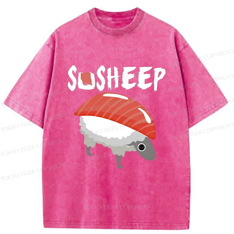 Tokyo-Tiger Sushi Sheep Washed T-Shirt