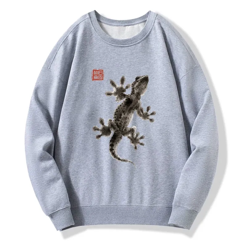 Tokyo-Tiger Minimal Asian Ink Brush Gecko Vibe Classic Sweatshirt Sale
