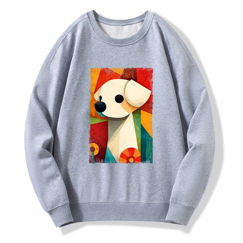 Tokyo-Tiger Retro Abstract Color Block Puppy Art Classic Sweatshirt