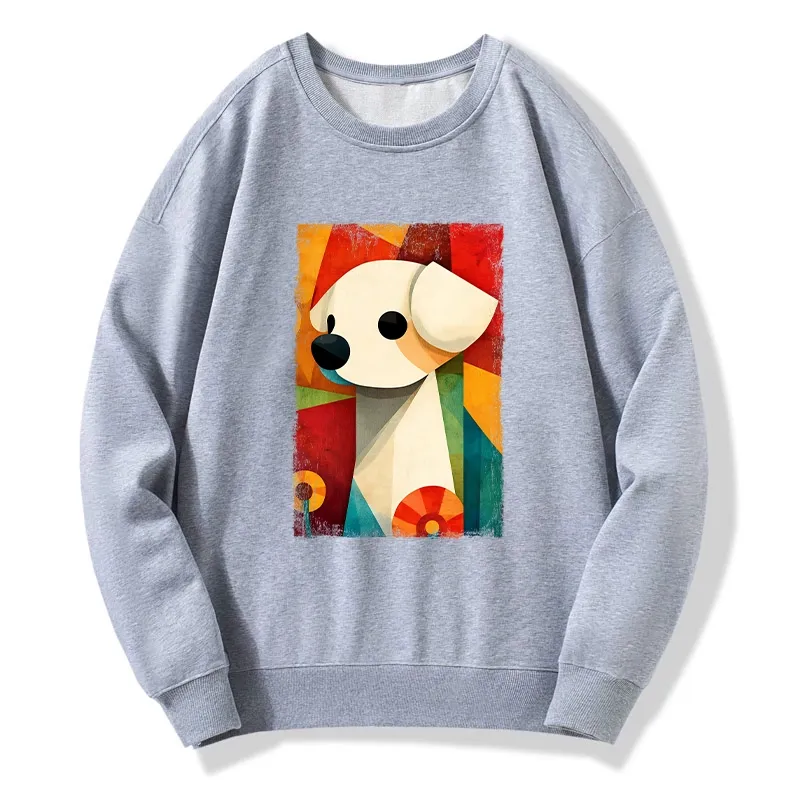 Tokyo-Tiger Retro Abstract Color Block Puppy Art Classic Sweatshirt