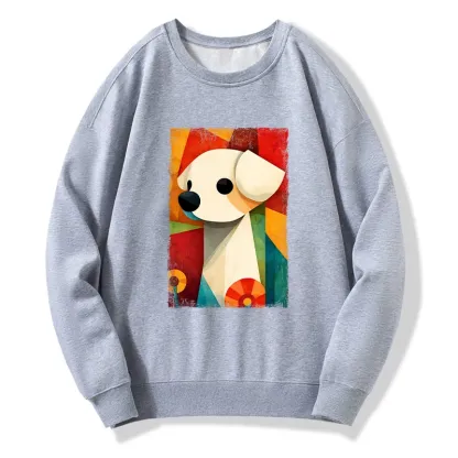 Tokyo-Tiger Retro Abstract Color Block Puppy Art Classic Sweatshirt