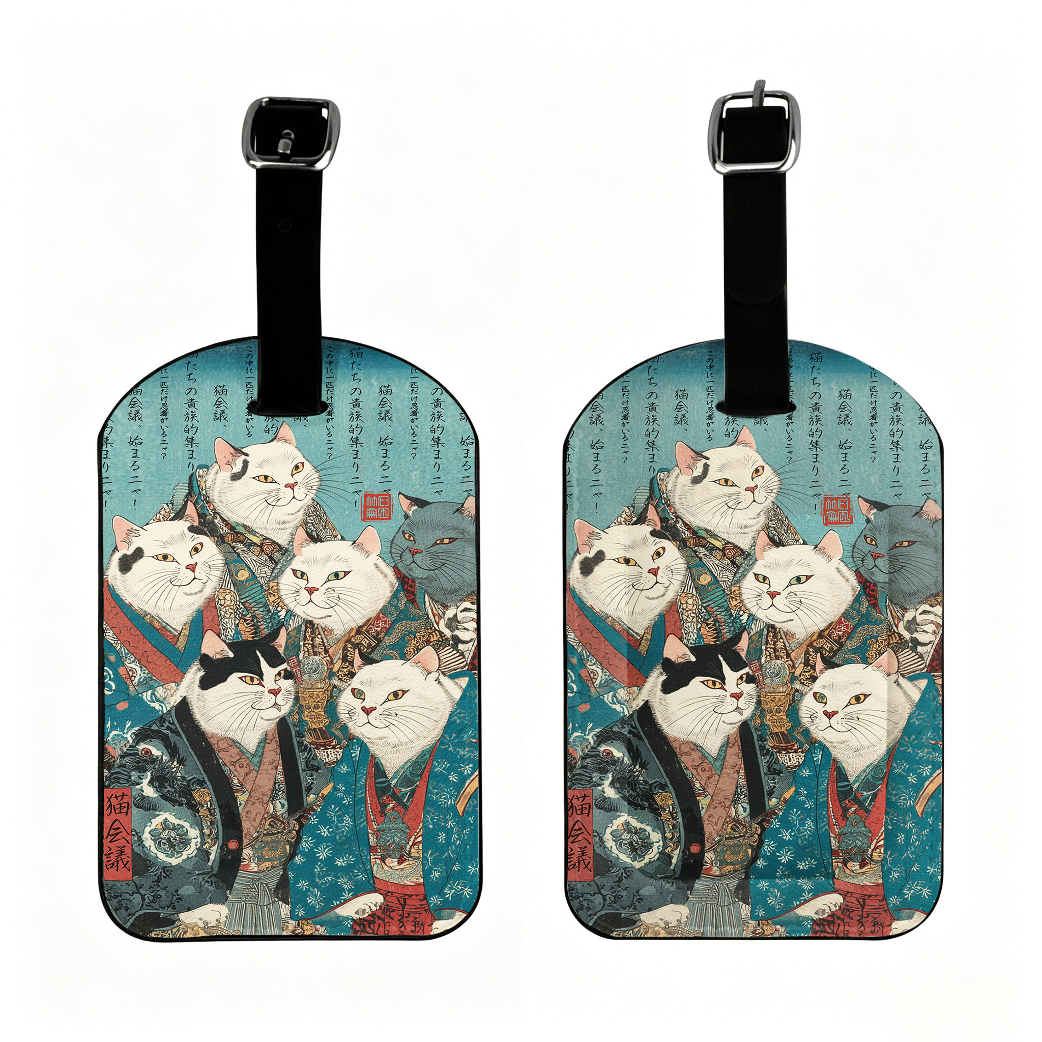 Tokyo-Tiger Formal Gathering of Ukiyo-e Cat Nobles Luggage Tag