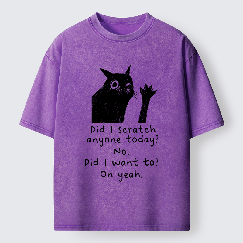 Tokyo‑Tiger Black Cat Scratches People Washed T-Shirt