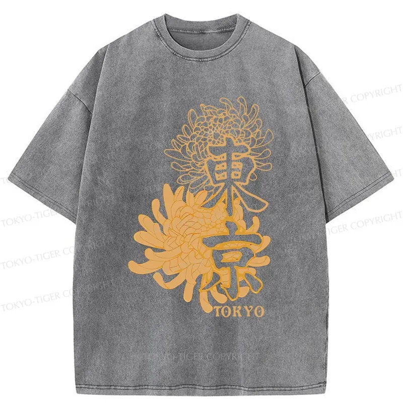 Tokyo-Tiger Tokyo Chrysanthemum Washed T-Shirt
