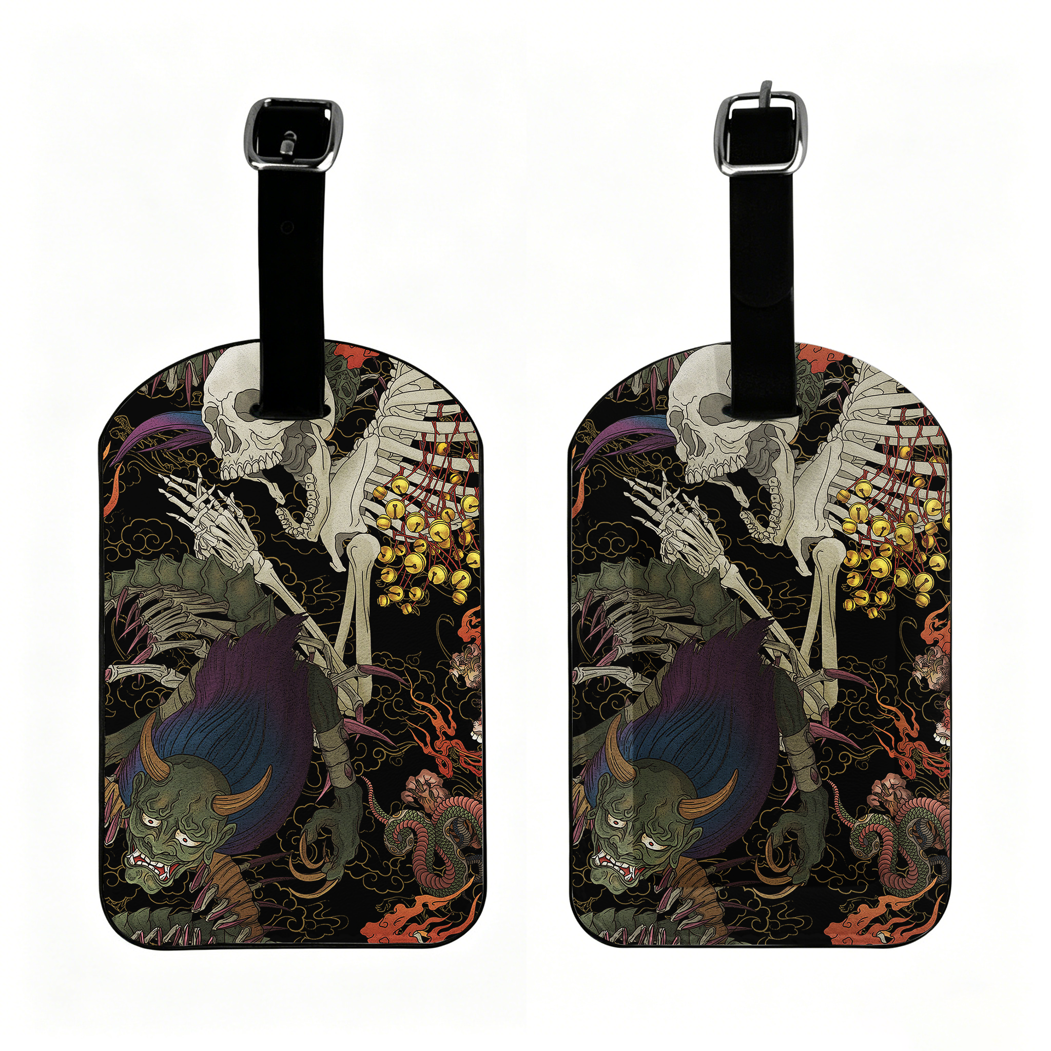 Tokyo-Tiger Japanese Yokai And Skeletons Luggage Tag