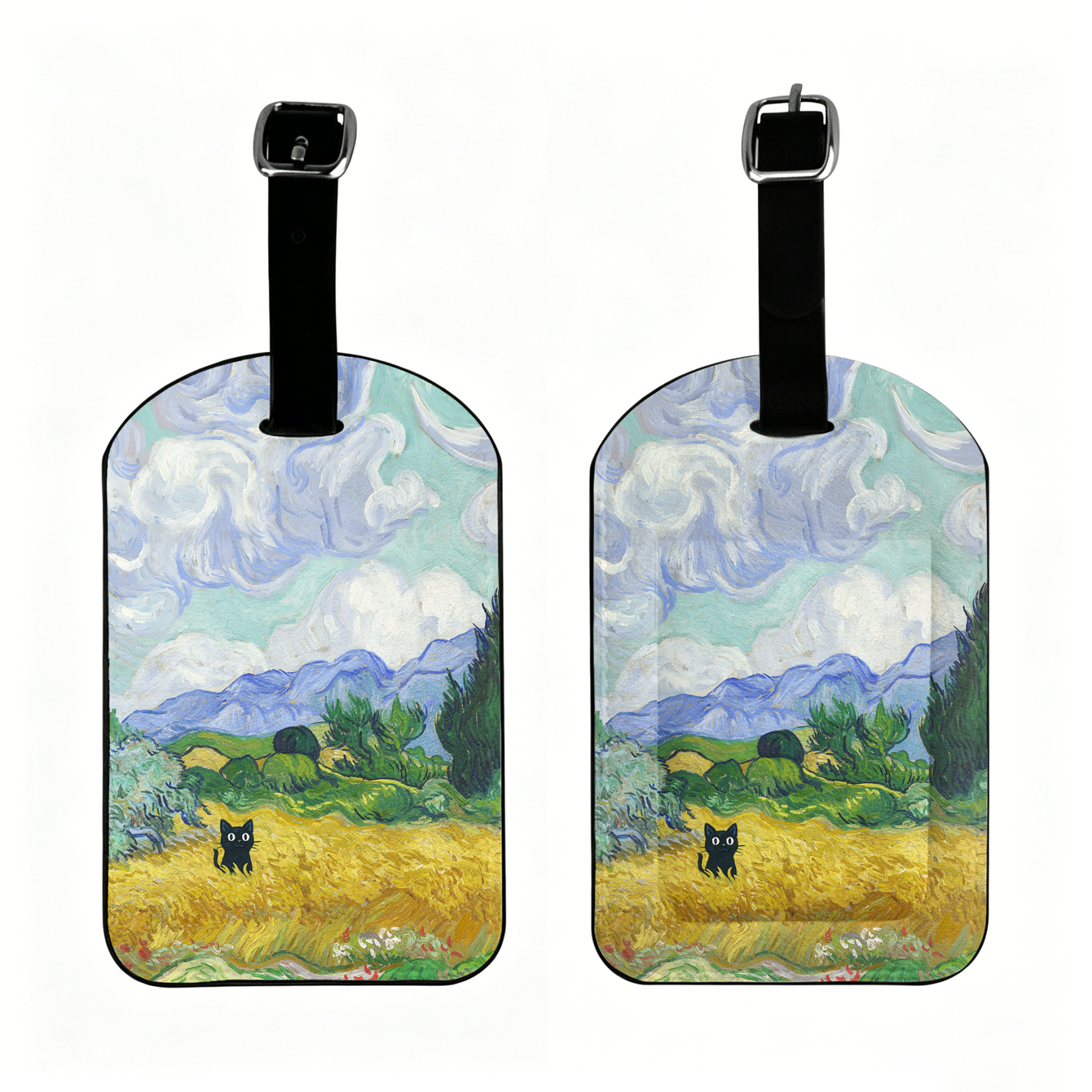 Tokyo-Tiger Black Cat In The Wheat Field Luggage Tag