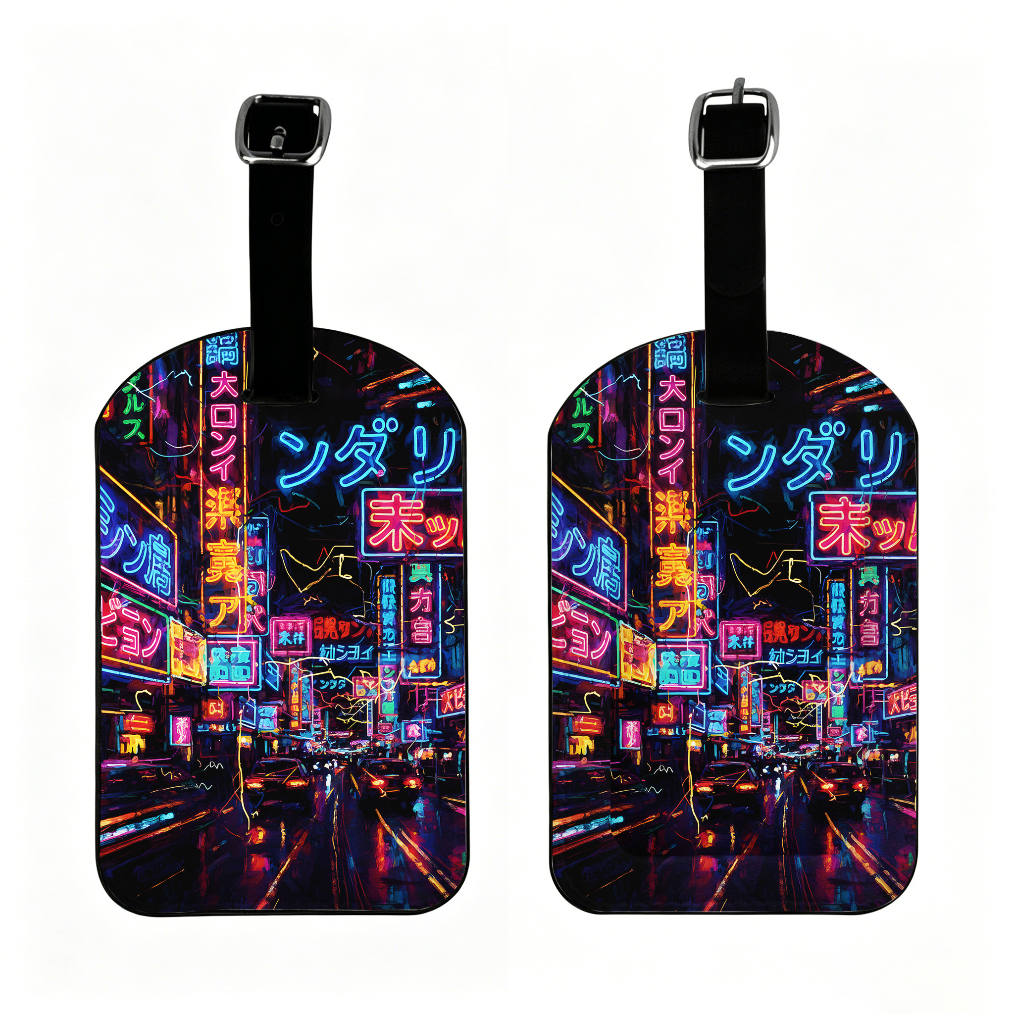 Tokyo-Tiger Tokyo Street Scene Luggage Tag