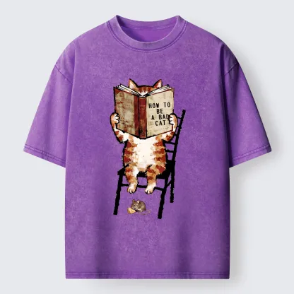 Tokyo‑Tiger Be A Bad Cat Washed T-Shirt