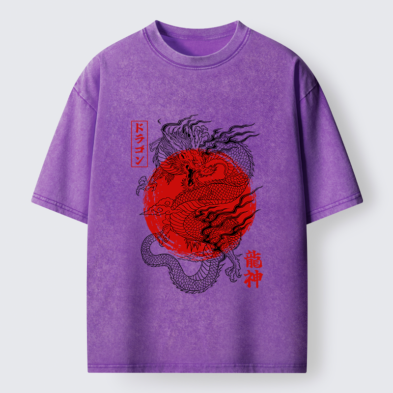Tokyo‑Tiger Dragon God Washed T-Shirt