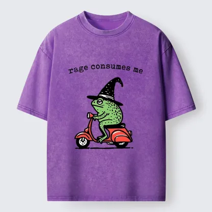 Tokyo-Tiger Angry Wizard Frog Meme Washed T-Shirt