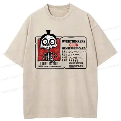 Tokyo-Tiger Overthinkers Club Membership Card Washed T-Shirt