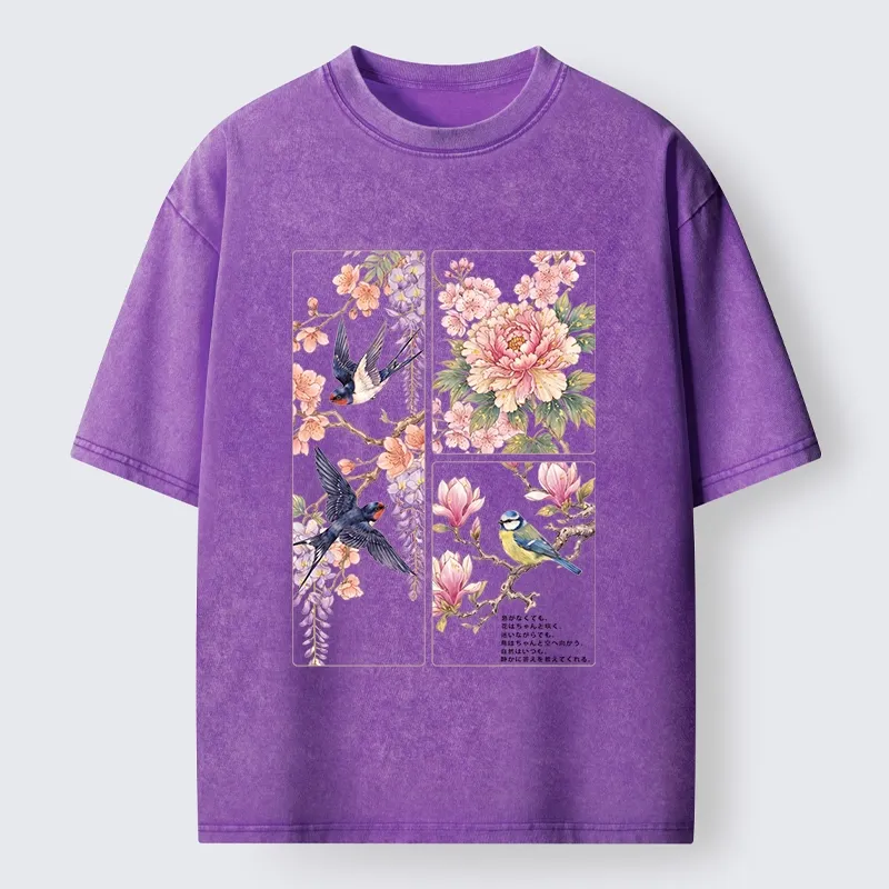 Tokyo-Tiger Spring Swallow Dance Washed T-Shirt