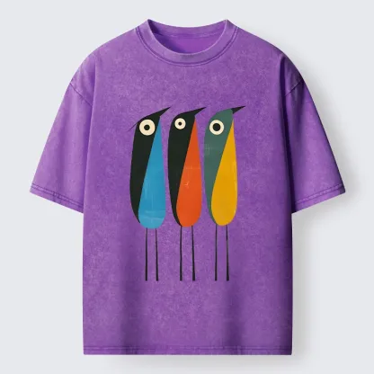 Tokyo‑Tiger Bold Shape Birds Washed T‑Shirt