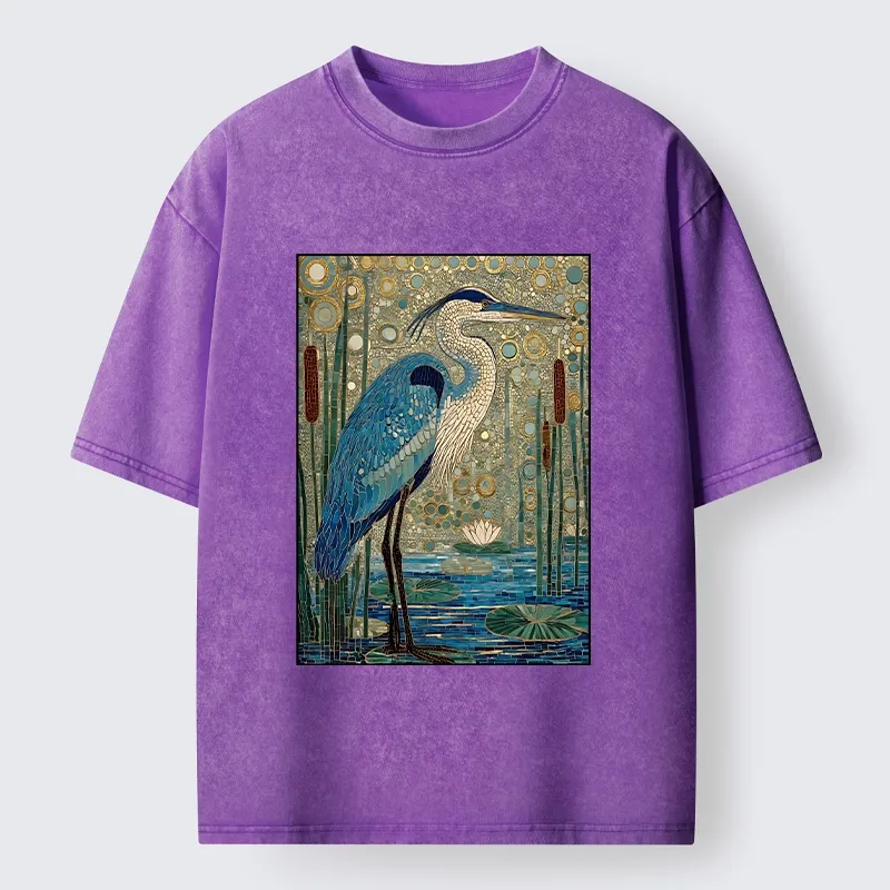 Tokyo‑Tiger Golden Pond Bird Washed T‑Shirt