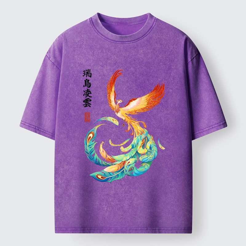 Tokyo‑Tiger Lucky Phoenix Art Washed T‑Shirt