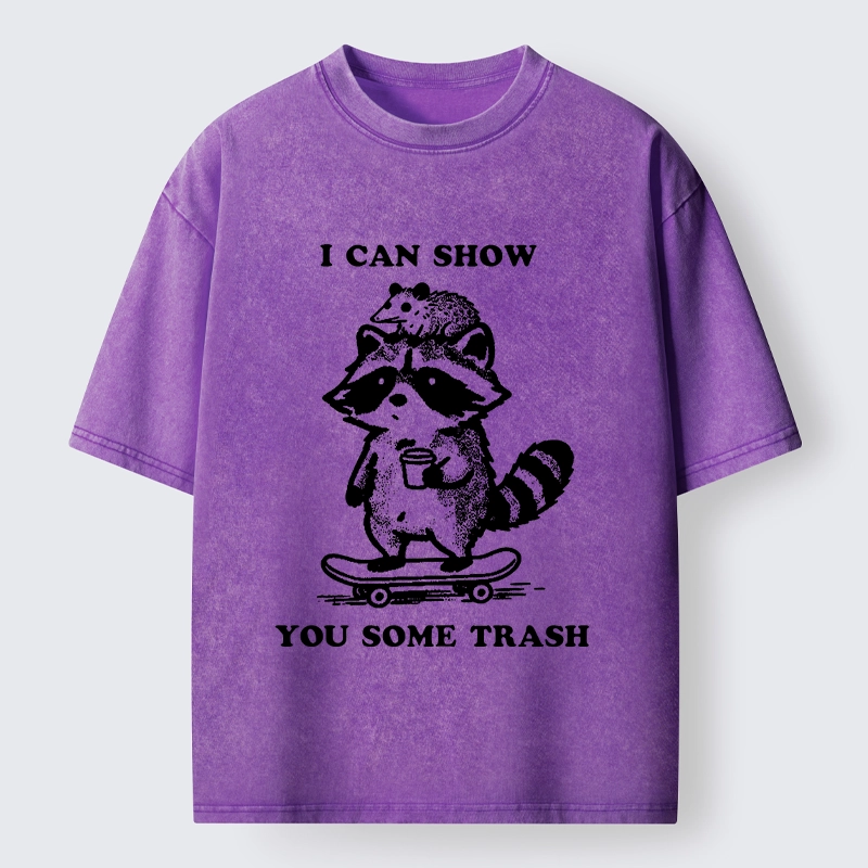Tokyo‑Tiger Funny Trash Crew Washed T‑Shirt