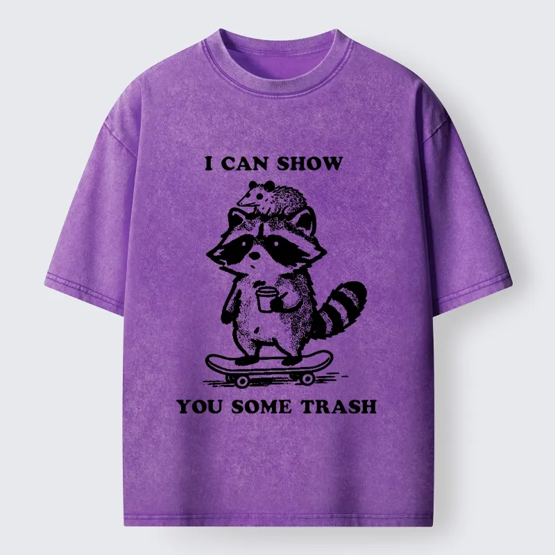 Tokyo‑Tiger Funny Trash Crew Washed T‑Shirt