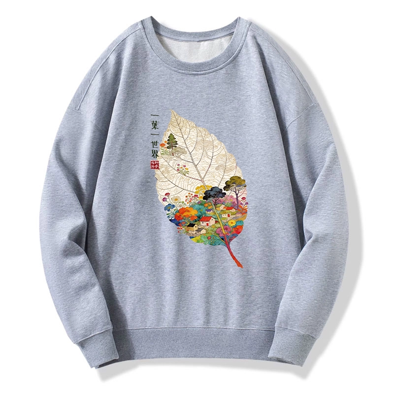 Tokyo-Tiger One Leaf Holds A Tiny Colorful World Classic Sweatshirt