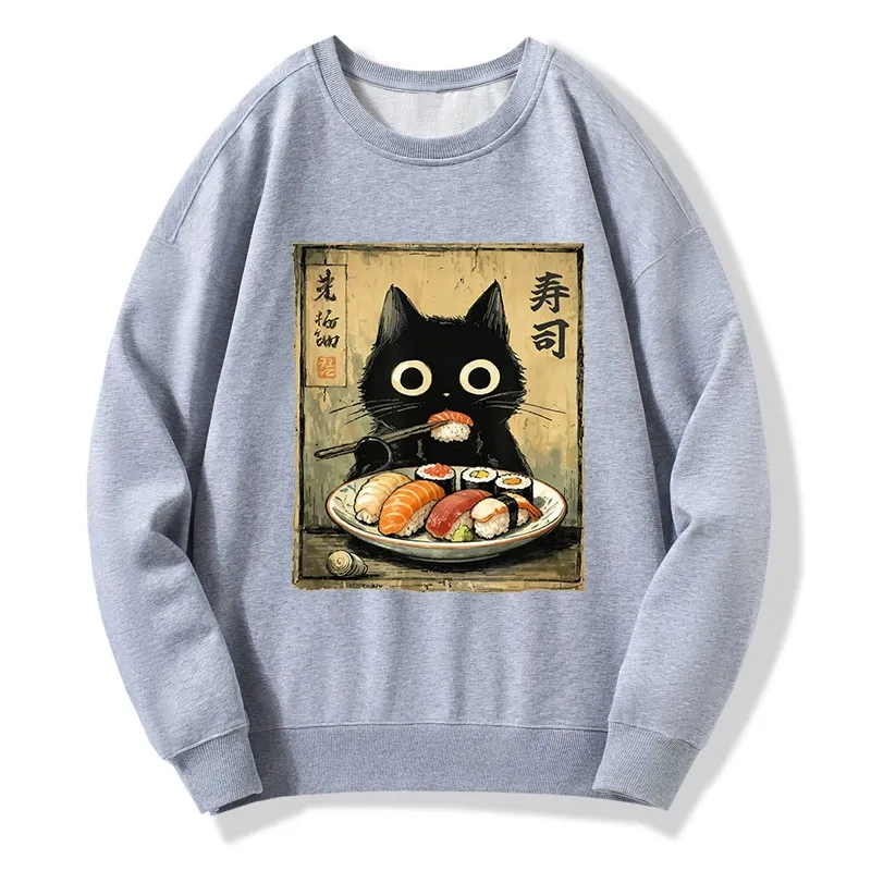 Tokyo-Tiger Vintage Japanese Sushi Cat Classic Sweatshirt