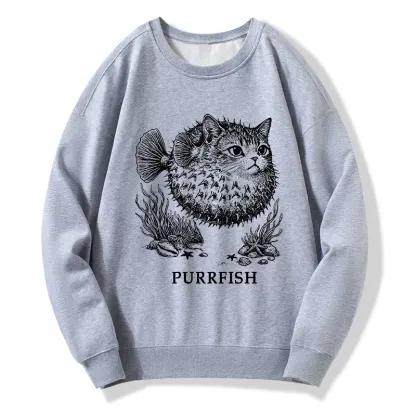 Tokyo-Tiger Spiky Puffer With Cute Cat Head Classic Sweatshirt