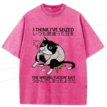 Tokyo-Tiger Decadent Cat Funny Washed T-Shirt