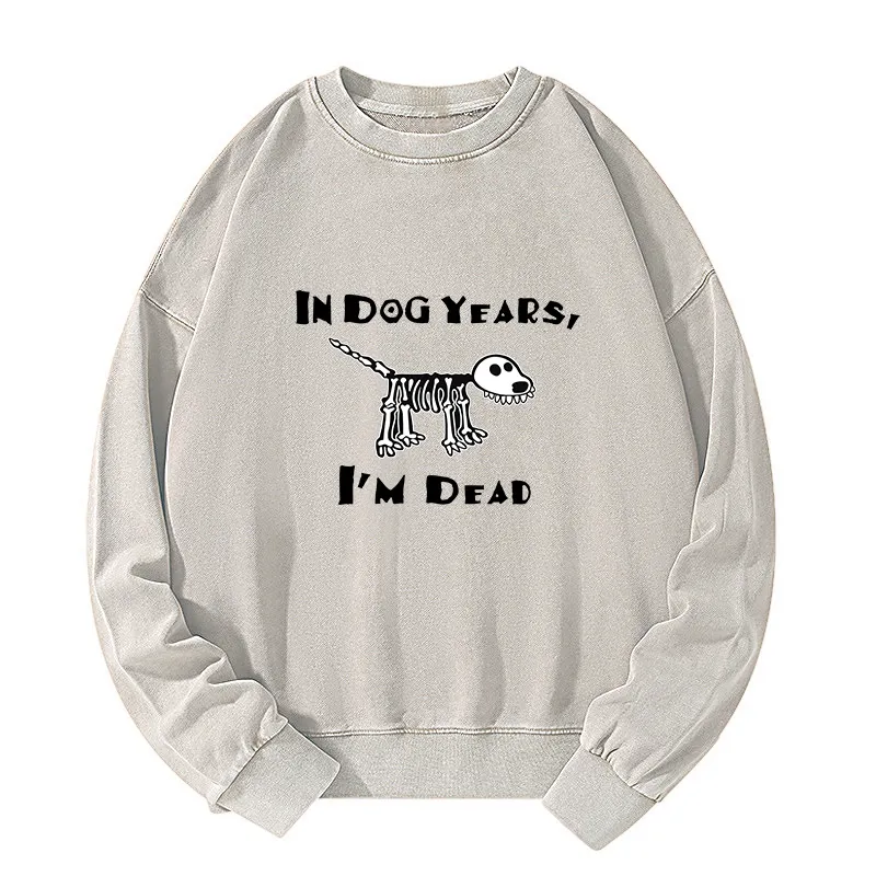 Tokyo-Tiger Funny Meme Old Dog Dead In Dog Years Vibe Washed Sweatshirt Sale