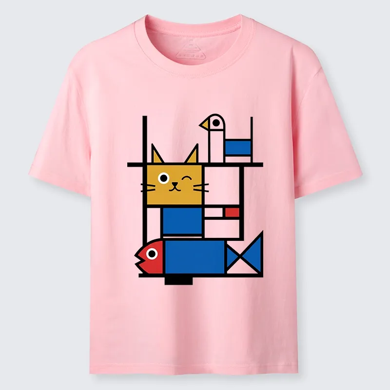 Tokyo-Tiger Retro Geometric Kitty Classic T-Shirt