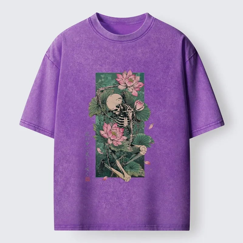 Tokyo-Tiger Death And Lotus Washed T-Shirt