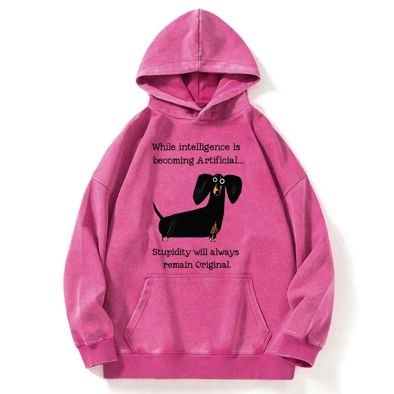 Tokyo-Tiger Dachshund Real Humor Funny Meme Washed Hoodie