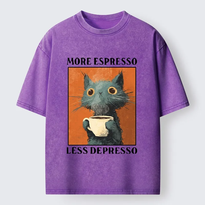 Tokyo‑Tiger Coffee Mood Cat Washed T‑Shirt