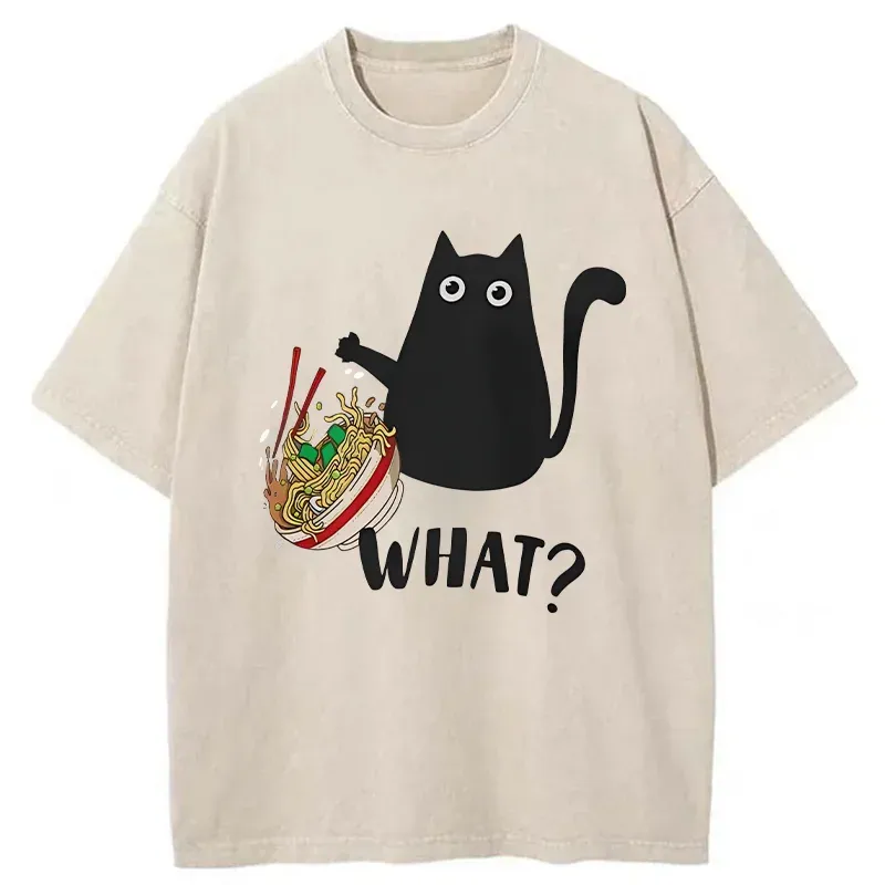 Tokyo-Tiger Naughty Cat Japanese Washed T-Shirt