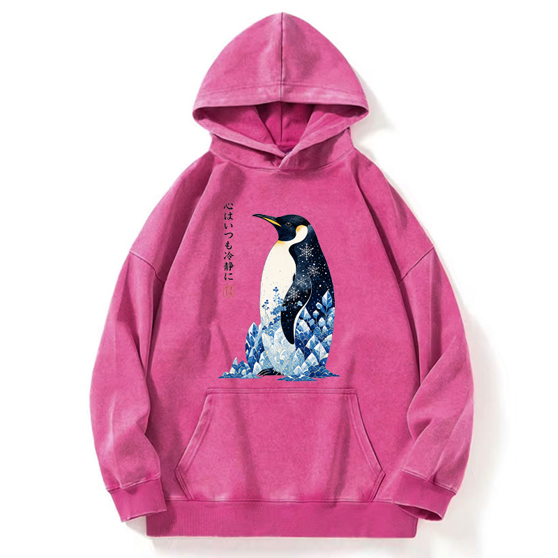 Tokyo-Tiger Keep Calm Penguin Washed Hoodie