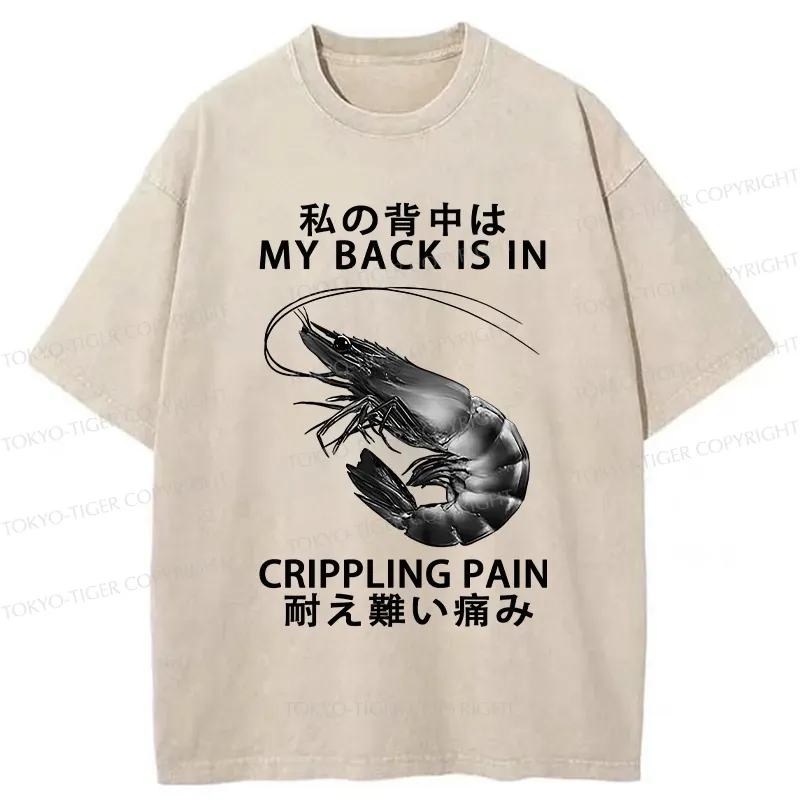 Tokyo-Tiger My Back Is In Crippling Pain Washed T-Shirt Sale