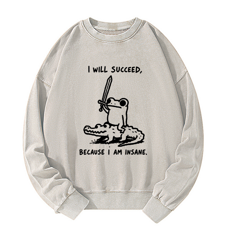 Tokyo-Tiger Warrior Frog Funny Meme Washed Sweatshirt