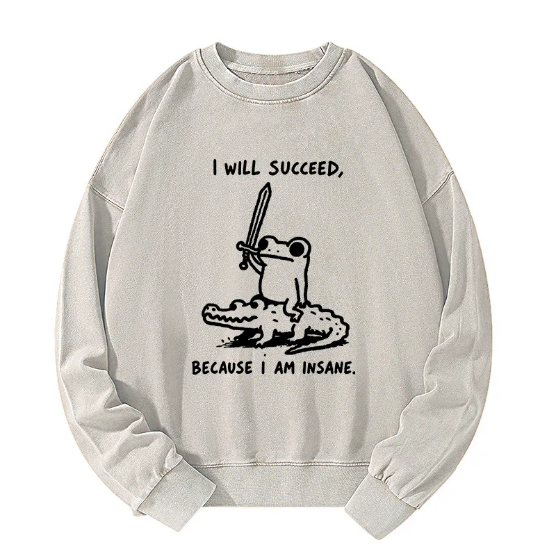 Tokyo-Tiger Warrior Frog Funny Meme Washed Sweatshirt