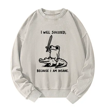 Tokyo-Tiger Warrior Frog Funny Meme Washed Sweatshirt