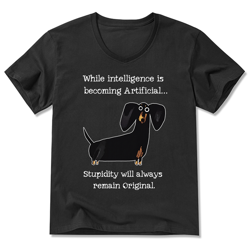Tokyo-Tiger Dachshund Real Humor Funny Meme V-Neck Classic T-Shirt
