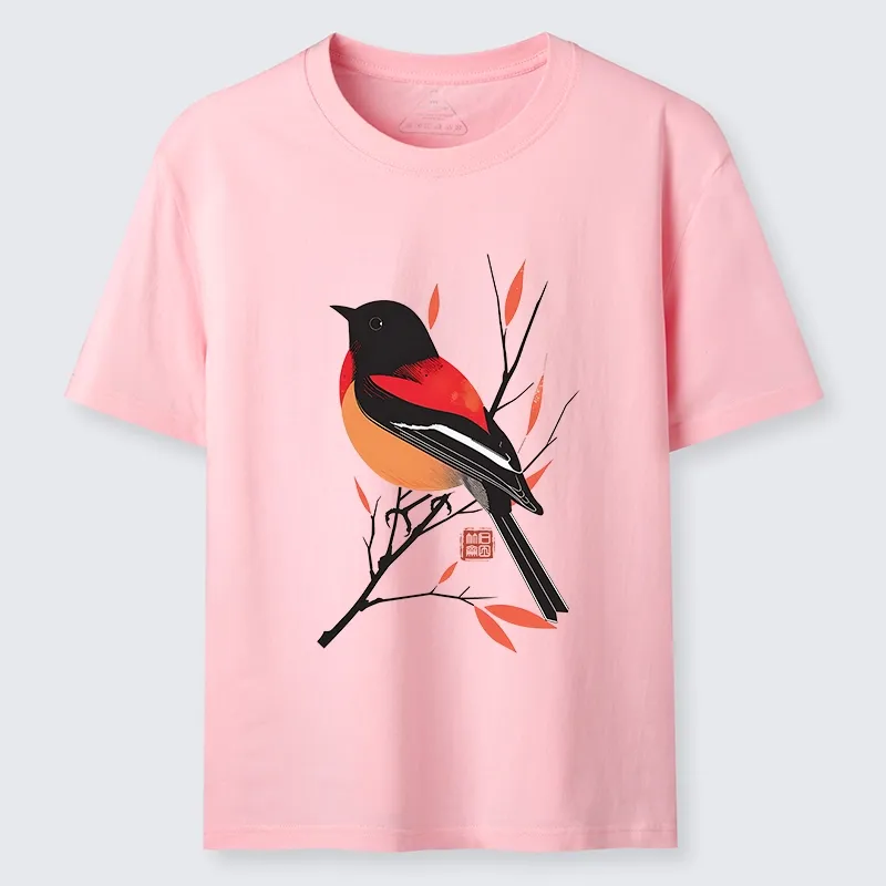 Tokyo-Tiger Oriental Bird Graphic Classic T-Shirt