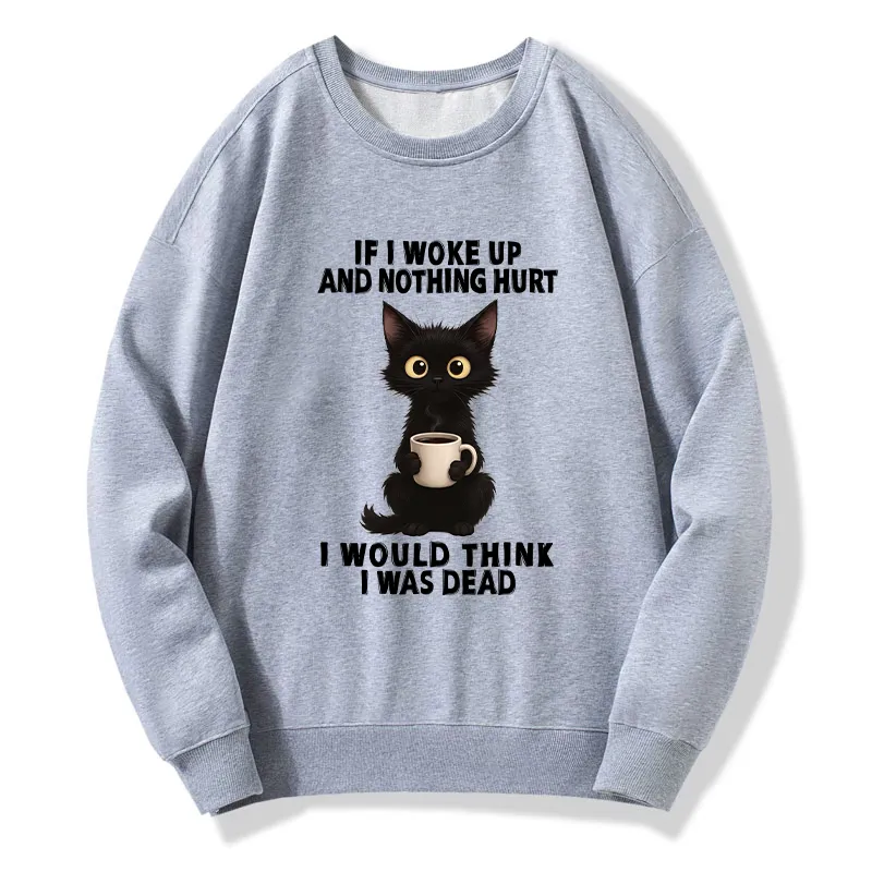Tokyo-Tiger Funny Cute Black Cat And Coffee Meme Classic Sweatshirt