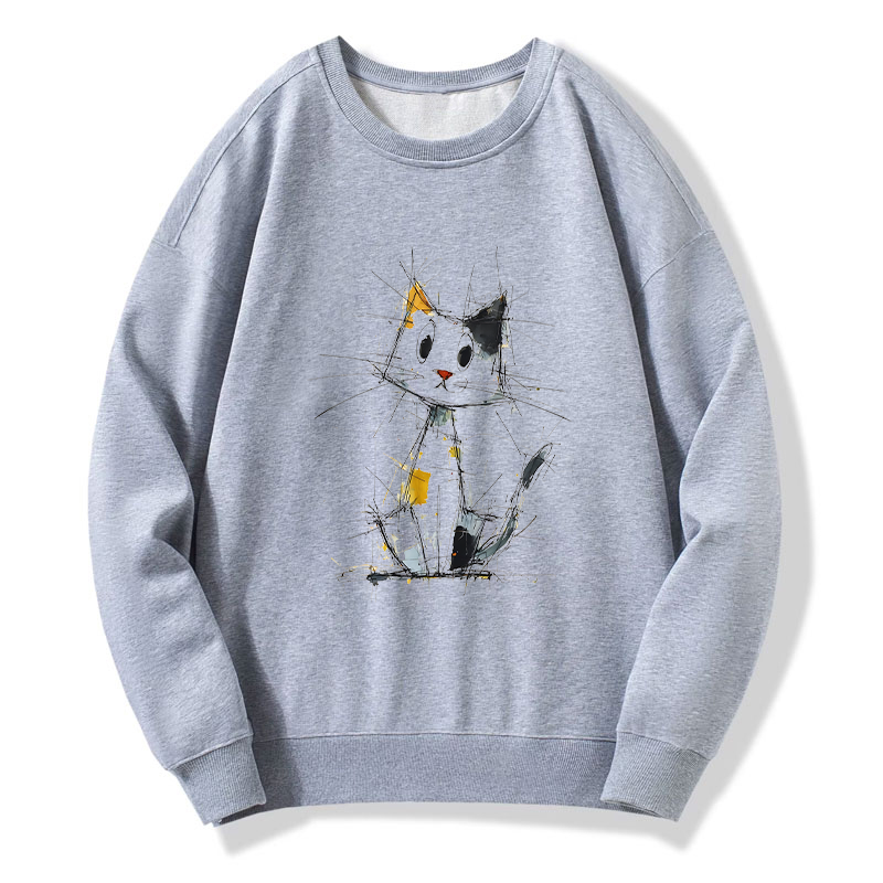 Tokyo-Tiger Minimal Splash Ink Cute Cat Classic Sweatshirt