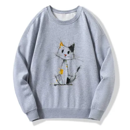 Tokyo-Tiger Minimal Splash Ink Cute Cat Classic Sweatshirt