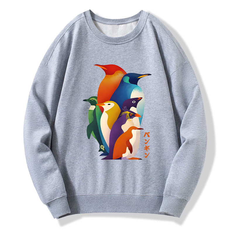 Tokyo-Tiger Cute Multi Tone Penguins Classic Sweatshirt