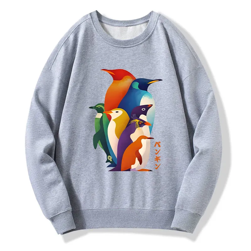 Tokyo-Tiger Cute Multi Tone Penguins Classic Sweatshirt