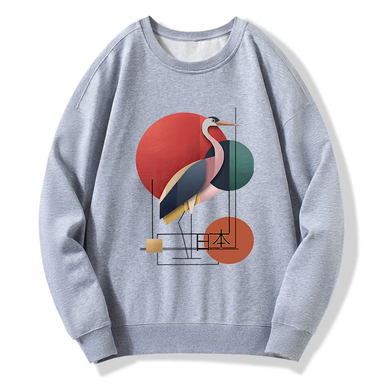 Tokyo-Tiger Geometric Crane Art Classic Sweatshirt