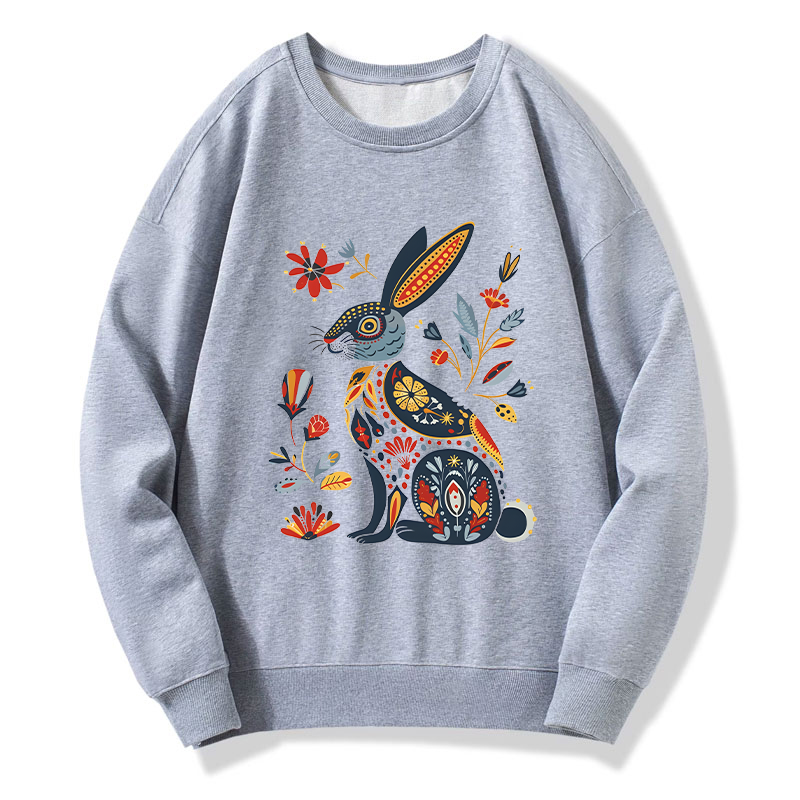 Tokyo-Tiger Folk Hare Bloom Classic Sweatshirt