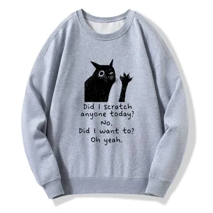 Tokyo-Tiger Black Cat Scratches People Classic Sweatshirt