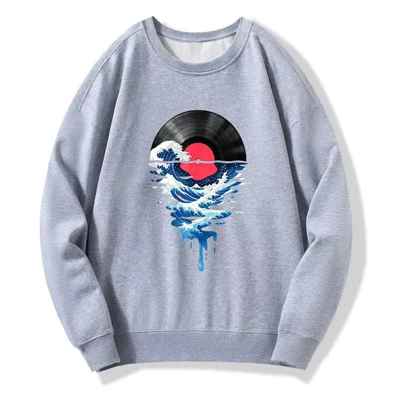 Tokyo-Tiger Vinyl Records And Waves Classic Sweatshirt