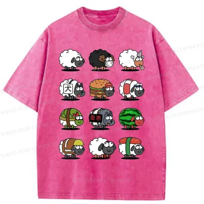 Tokyo-Tiger Various Kinds Of Sheep Washed T-Shirt
